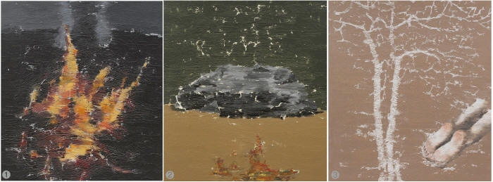 ❶ No. 1, 2016년, Oil on canvas, 140×100㎝ ❷ No. 2, 2015~2016년, Oil on canvas, 200×150㎝ ❸ No. 13, 2015년, Oil on cavnas, 200×150㎝