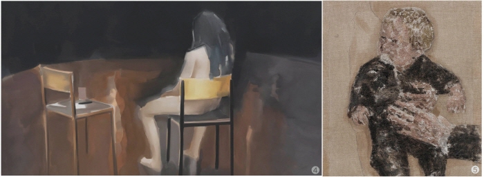 ❹ No. 1, 2015~2016년, Oil on canvas, 200×250㎝ ❺ No. 6, 2014~2015년, Mixed media, 150×100㎝