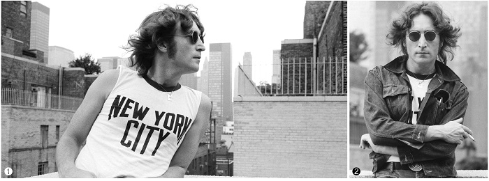 ❶ John Lennon, NYC, 1974년, Bob Gruen ❷ John Lennon, NYC, 1974년, Bob Gruen [사진=