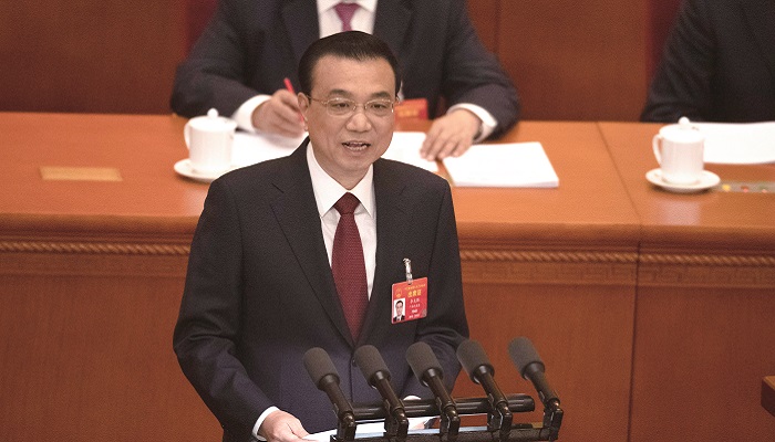 리커창 중국 총리가 5일 전인대에서 2019년 경제성장률 목표치를 ‘6.0~6.5%’로 발표했다.[사진=뉴시스]