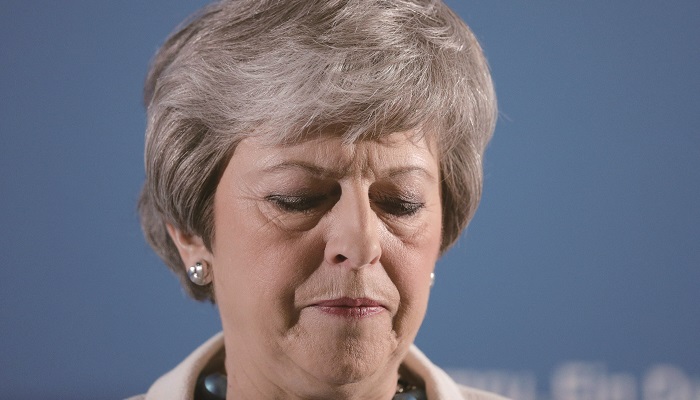 테리사 메이 영국 총리는 유럽의회 선거 참여를 조건으로 10월 말까지 브렉시트를 연기하겠다고 EU와 합의했다.[사진=뉴시스]