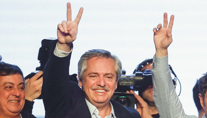 좌파의 집진권 가능성에 아르헨티나 증시가 출렁였다. 사진은 중도좌파 연합의 페르난데스 대통령 후보.[사진=뉴시스]