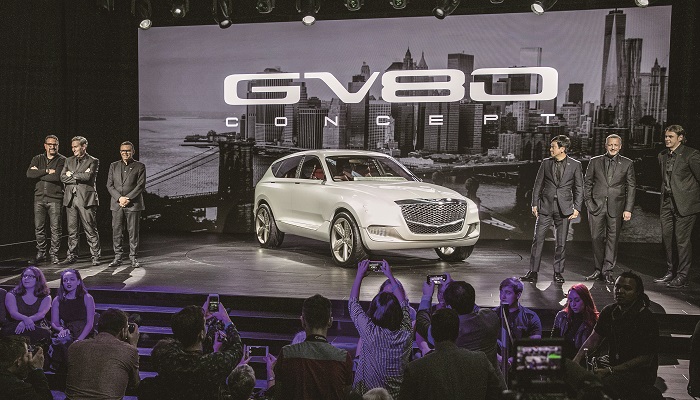 제네시스 최초의 SUV GV80에 업계의 관심이 쏠리고 있다.[사진=뉴시스]
