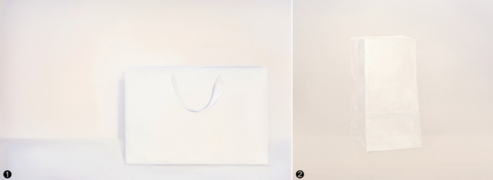 ➊신혜선, The Paper Bag of thought (mind2), 90.0×60.6㎝, 캔버스에 오일, 2019년 ➋신혜선, See-Paper Bag of Thoughts, 90.9×72.7㎝, 캔버스에 오일, 2018년