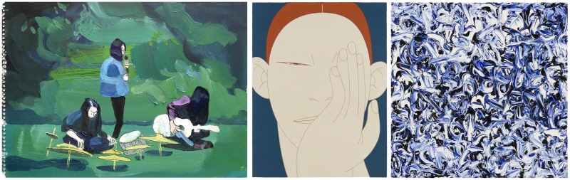 ➊윤상윤, Koichi, Oil on paper, 32×44㎝, 2019 ❷변웅필, SOMEONE, Oil on canvas, 53×40.9㎝, 2020 ❸탕크, Untitled, Oil on canvas, 60×60㎝, 2019