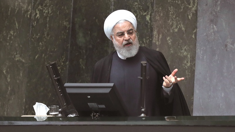 로하니 이란 대통령이 제재 복원을 선언한 미국을 강하게 비판했다.[사진=뉴시스]