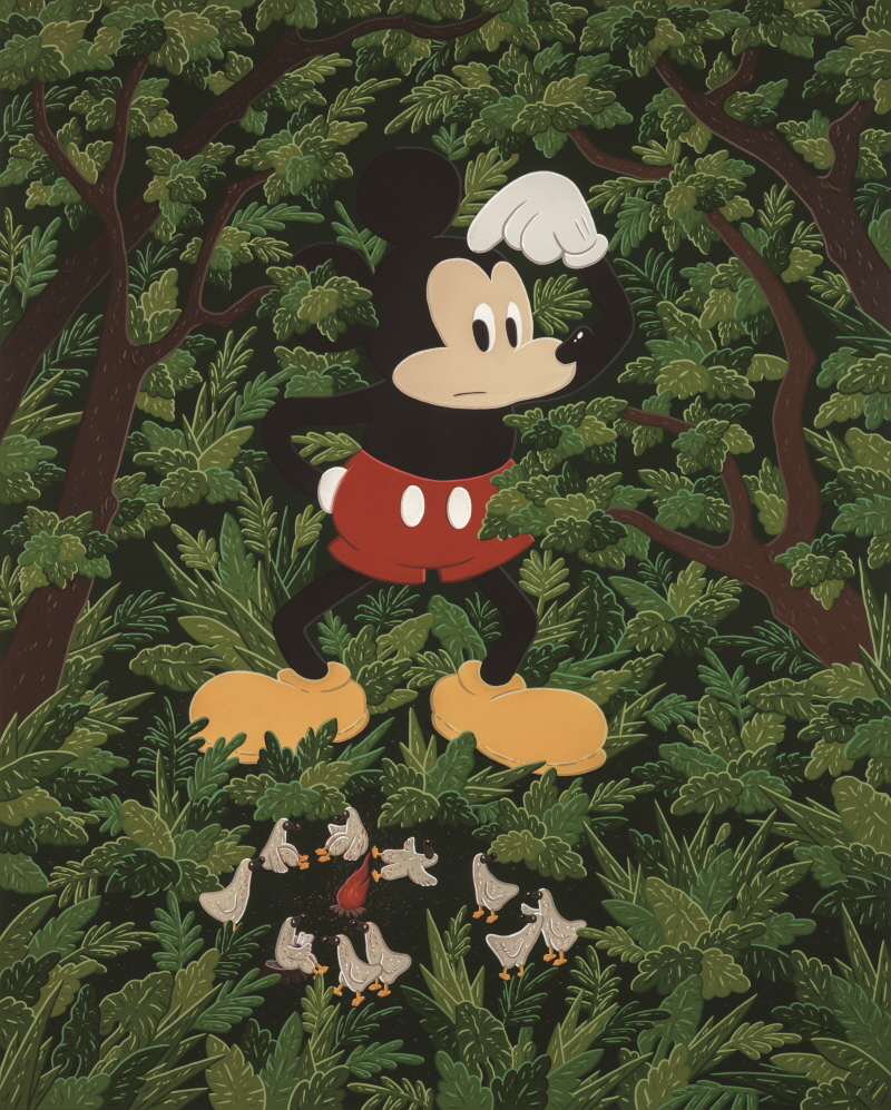 김선우, The Mickey’s Travel, Gouache on canvas, 162×130㎝, 2022.[사진=갤러리BK 제공]