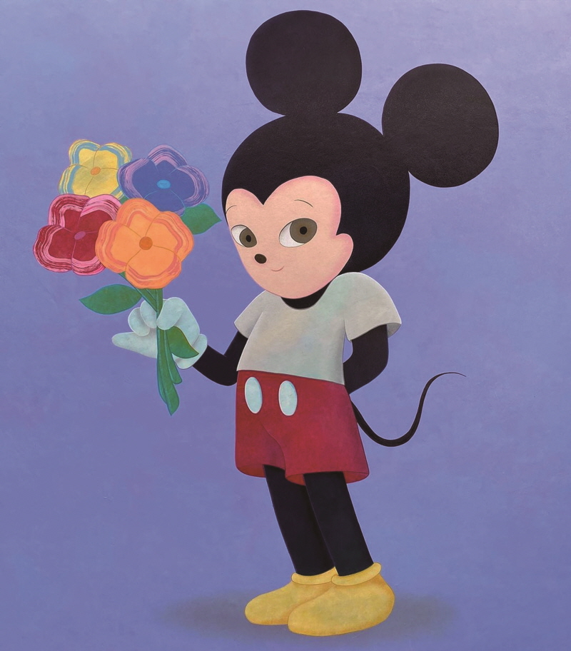 장콸,  Painting Mickey #1, Acrylic on canvas, 115×110㎝, 2022.[사진=갤러리BK 제공]