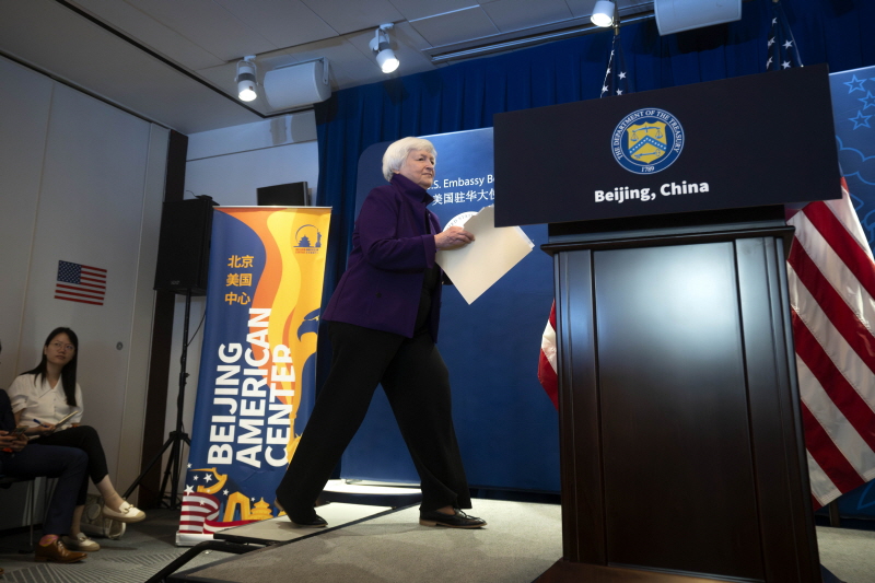 재닛 옐런 미 재무장관이 지난 6~9일 중국을 방문했다.[사진=뉴시스]