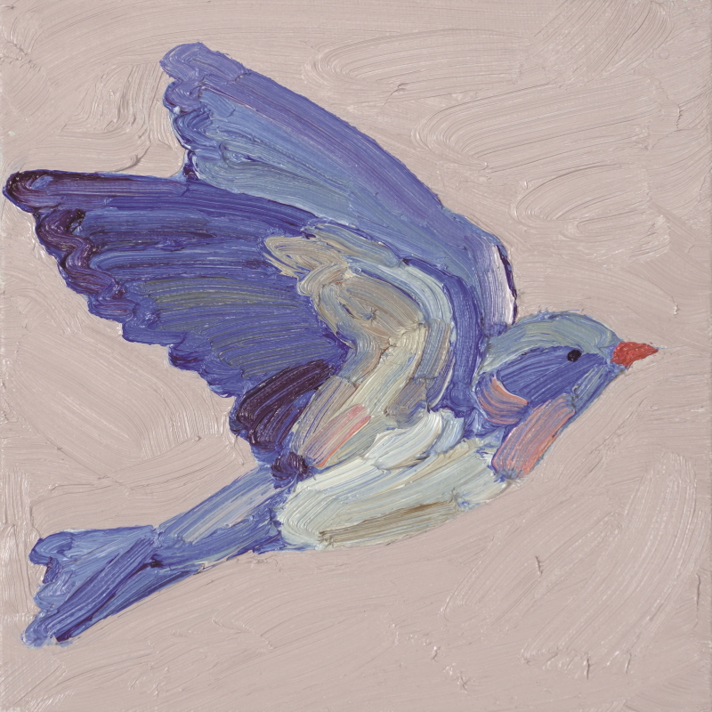 카아민_Blue bird_2023_17.9×17.9㎝_oil on canvas.[사진=히피한남갤러리 제공]