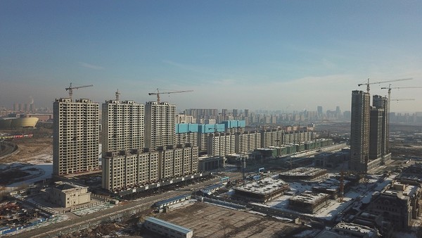 중국 지린성 창춘시 대규모 아파트 건설 현장. [사진=뉴시스]