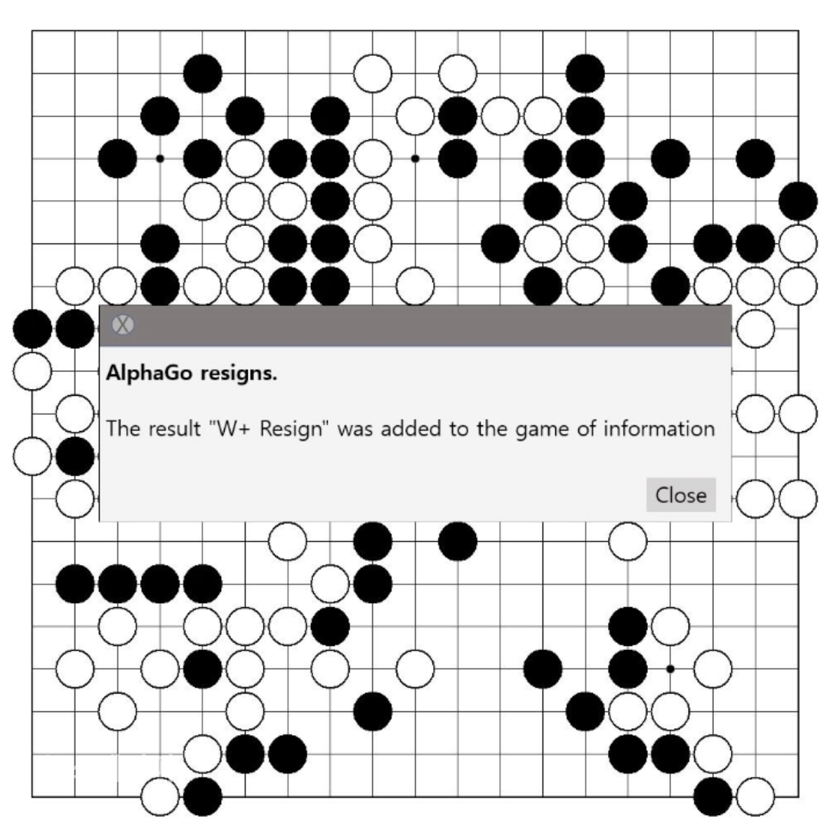 [알파고 기권, “Lee Sedol vs. AlphaGo, Round 4” 작품 캡쳐]