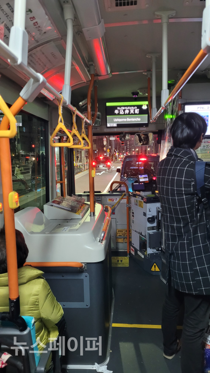 일본 버스의 풍경. [사진촬영=박민호]
